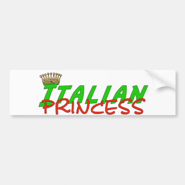 Italienska prinsessan med Krona Bildekal (Framsidan)