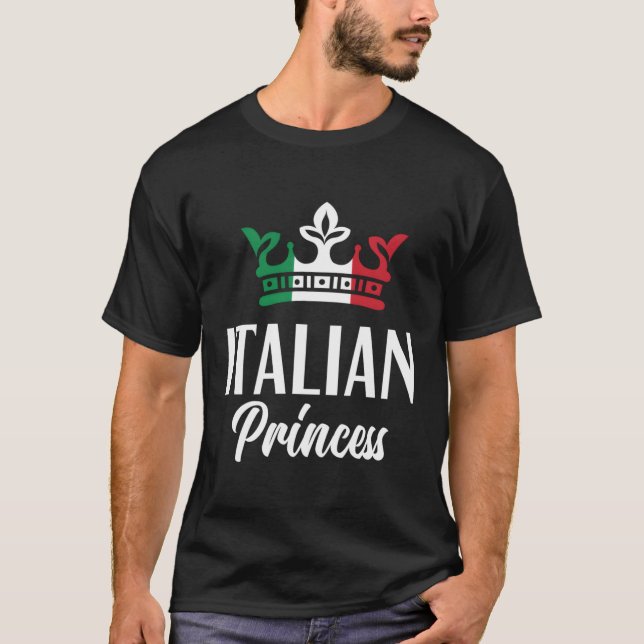 Italienska prinsessan Proud Italienska Italien Fla T Shirt (Framsida)