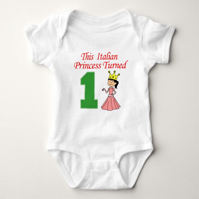 Italienska prinsessan Turned One Tee (Framsida)