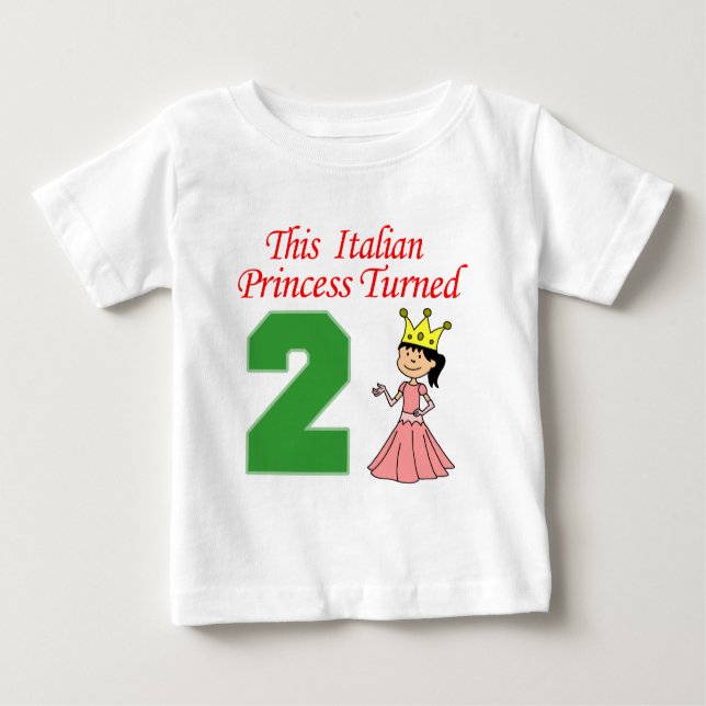 Italienska prinsessan Turned Two T Shirt (Framsida)