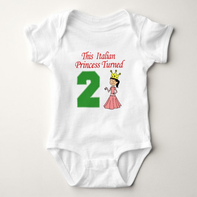 Italienska prinsessan Turned Two Tee Shirt (Framsida)