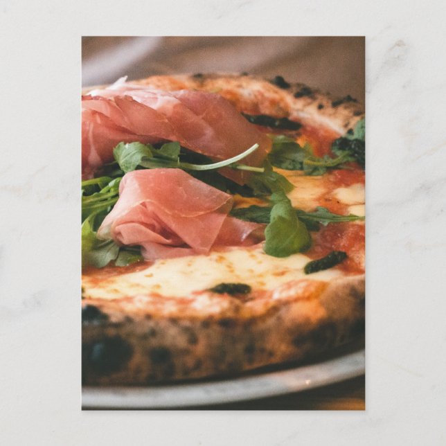 Italienska Prosciutto Pizza Vykort (Framsida)