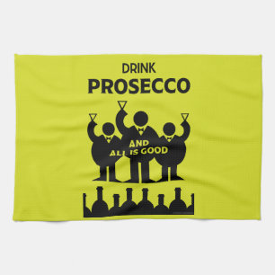 Italienska Prosecco mousserande vin Kökshandduk