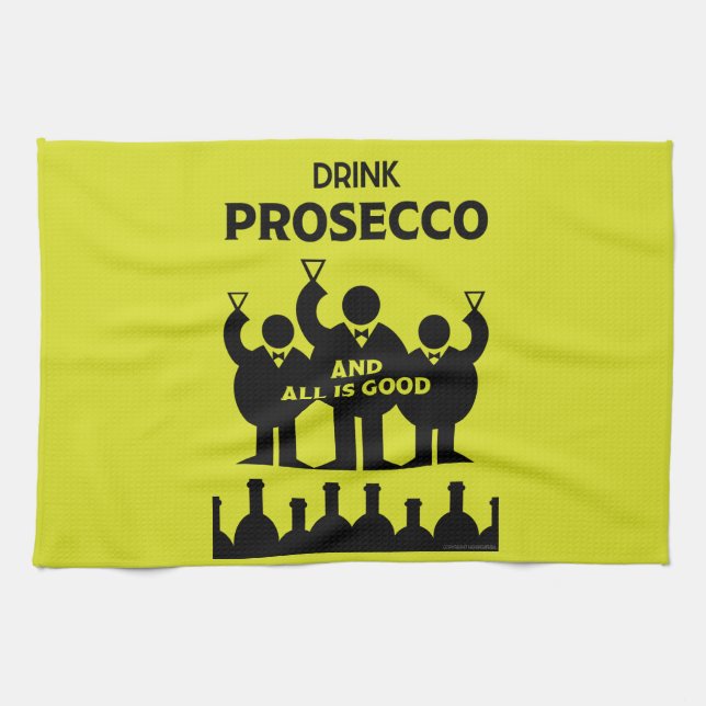 Italienska Prosecco mousserande vin Kökshandduk (Horisontell)