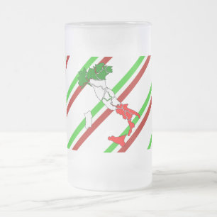 Italienska rand flagga frostat ölglas