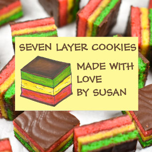 Italienska Regbow Seven Lagrar Tricolor Cookie Bak Rektangulärt Klistermärke