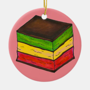 Italienska regnbåge 7 Sju Lagrar-julkaka Julgransprydnad Keramik