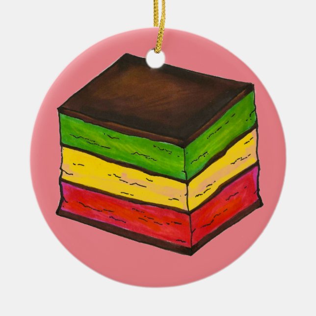 Italienska regnbåge 7 Sju Lagrar-julkaka Julgransprydnad Keramik (Framsidan)