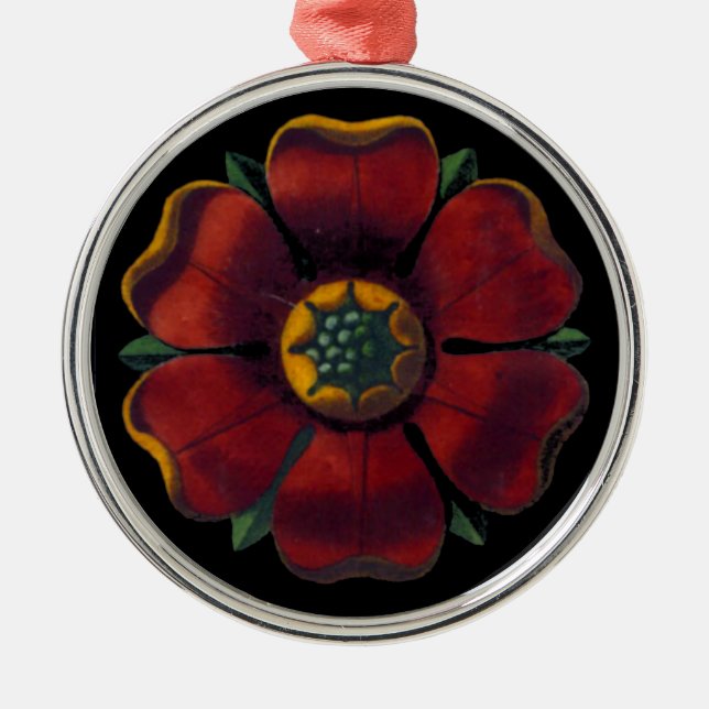 Italienska Renaissancen Architectural Rosette nr 1 Julgransprydnad Metall (Framsidan)