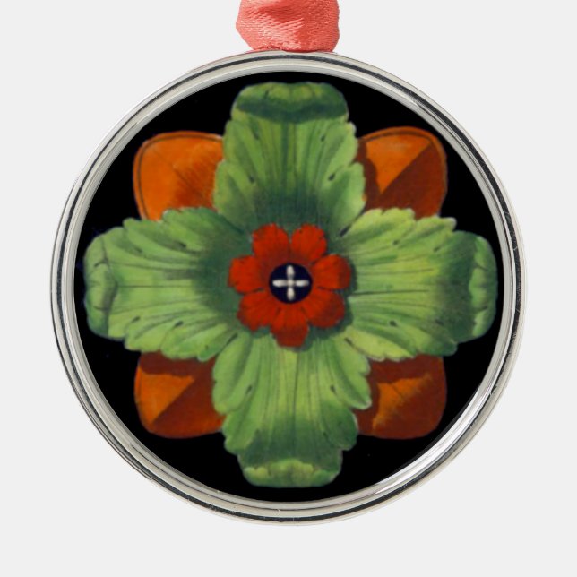 Italienska Renaissancen Architectural Rosette nr 4 Julgransprydnad Metall (Framsidan)