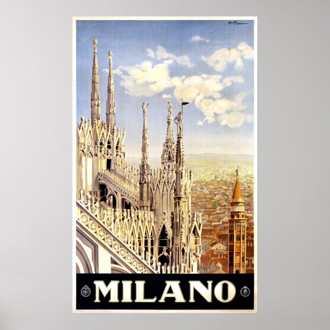 Italienska resebyrån i Milano 1920 Poster (Framsidan)