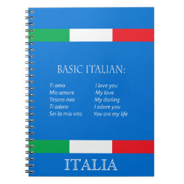 Italienska resor, baskiska, italienska språket azu anteckningsbok