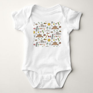 Italienska resor, nationalmat, Doodle mönster. T Shirt