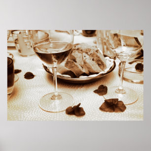 Italienska restauranger: Bread, Vin, Bougainvillea Poster