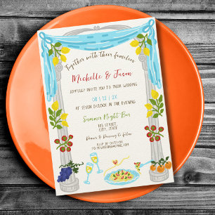 Italienska Retro Whimsical Roligt Hand plockade Le Inbjudningar