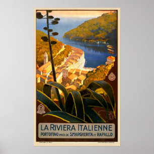 Italienska Riviera Europe Italien Travel Poster