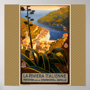 Italienska Riviera Europe Italien Travel Poster