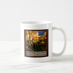 Italienska Riviera Europe Italien Travel Poster Kaffemugg