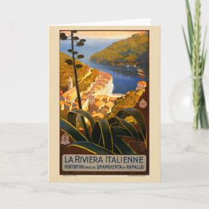 Italienska Riviera Europe Italien Travel Poster Kort