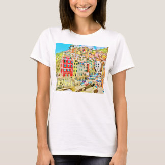 Italienska Riviera Fishing Village, Flowy L/S T T-shirt