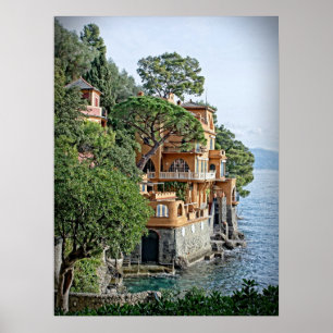Italienska Riviera-Portofino, italienska Poster