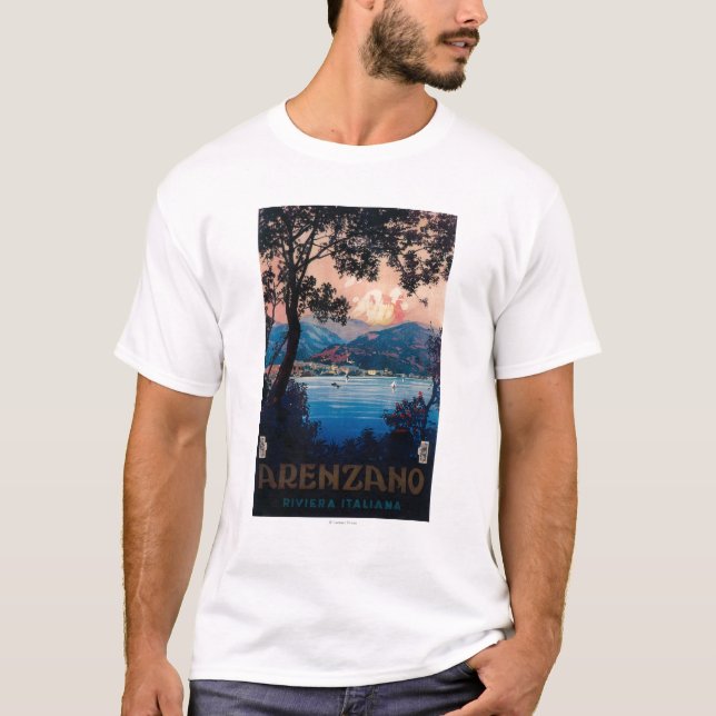 Italienska Riviera reser affischen T Shirt (Framsida)