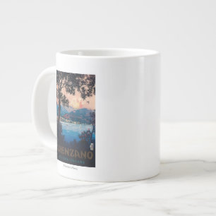 Italienska Riviera Travel Poster Jumbo Mugg
