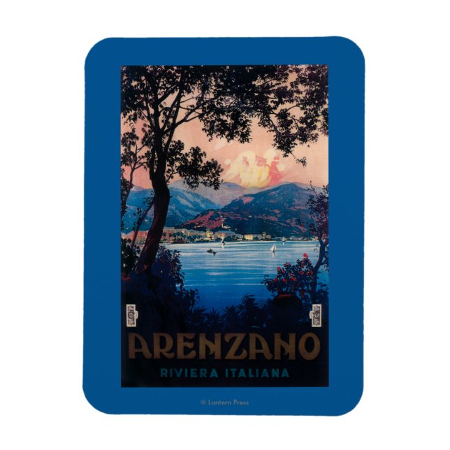Italienska Riviera Travel Poster Magnet (Vertikal)