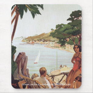 Italienska Riviera Travel Poster Mousepad Musmatta