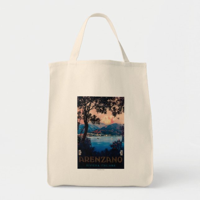 Italienska Riviera Travel Poster Tygkasse (Framsidan)