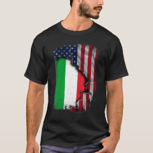 Italienska ROOTS Halamerikanska Flagga Patrioitc I T Shirt