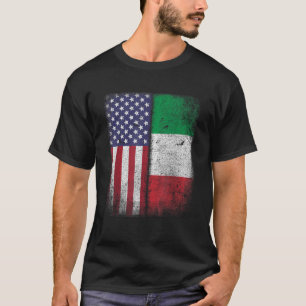Italienska rötter amerikanska Born Italia USA flag T Shirt