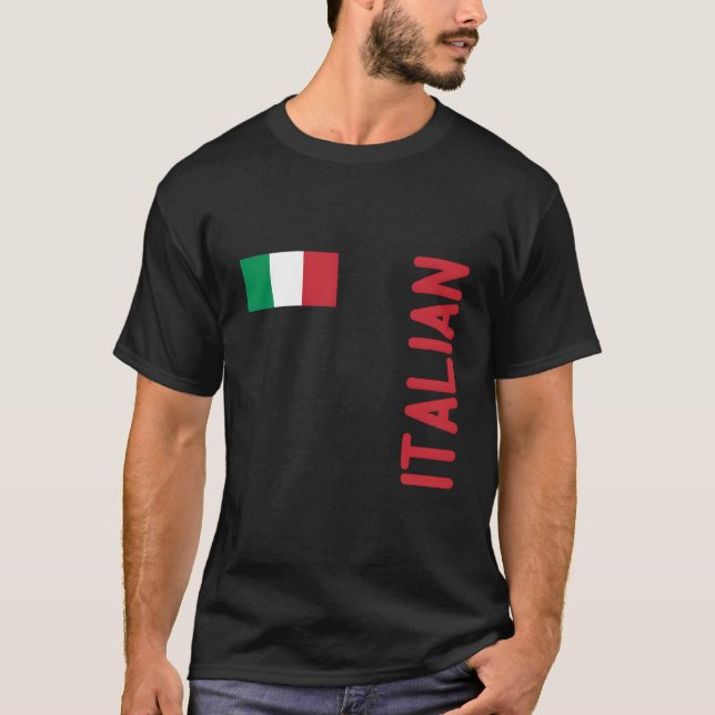 Italienska rötter av Flagga och Italien T Shirt (Framsida)