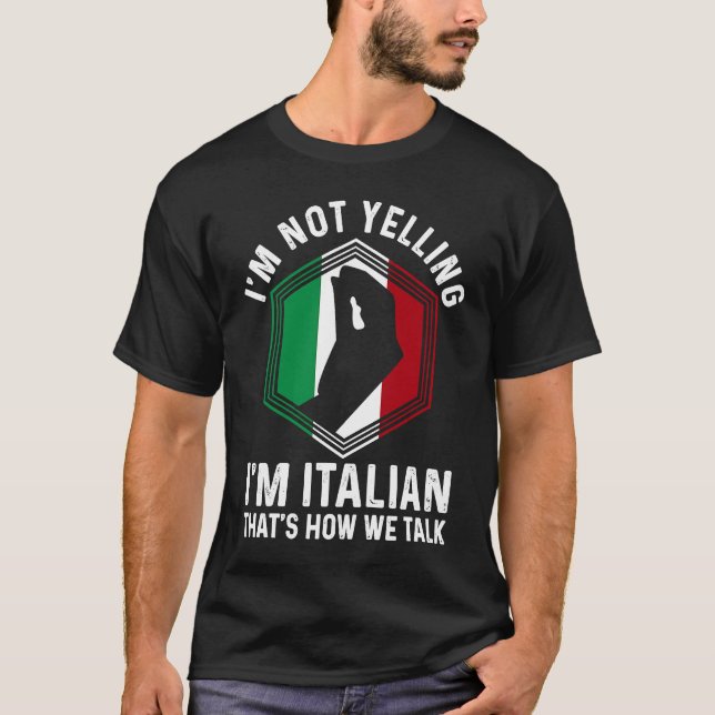 Italienska rötter Hand Gesture... Jag är inte Ita. T Shirt (Framsida)