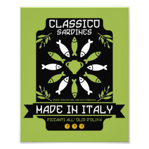 Italienska sarine Art Print Kitchen Gift Fototryck