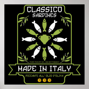 Italienska sarine Art Print Kitchen Gift Poster
