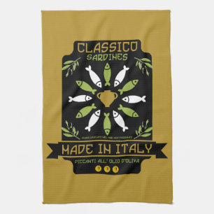 Italienska sarines Art Print Kitchen Gift Kökshandduk