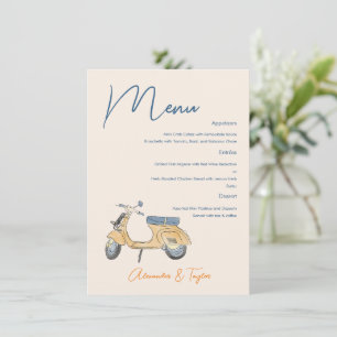 Italienska Scooter Bröllop Menu Meny
