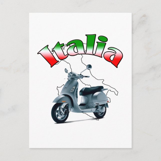 Italienska Scooter Vykort (Framsida)