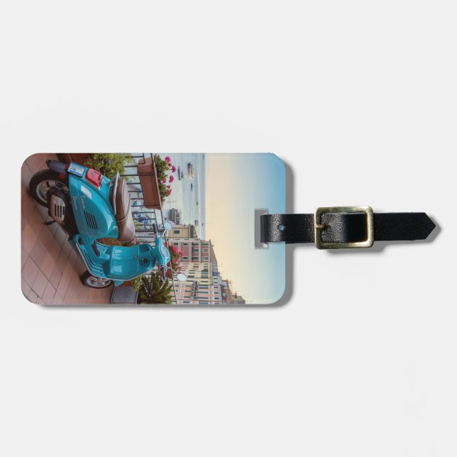 Italienska Seaside Scooter - Travel Äventyr Bagagebricka (Horisontell Framsida)