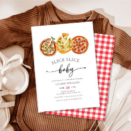 Italienska segmentssegmentet Baby Pizza Baby Showe Inbjudningar