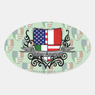 Italienska Shield-Flagga Ovalt Klistermärke