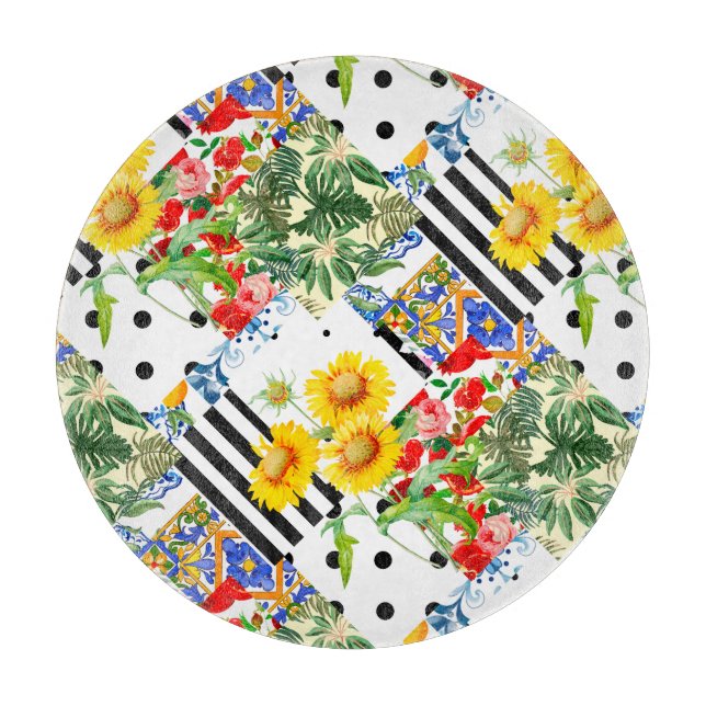 Italienska,sicilianska konst,lappverk,sommarblommo (Framsidan)