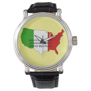 Italienska, sicilianska, patriot USA Karta Armbandsur