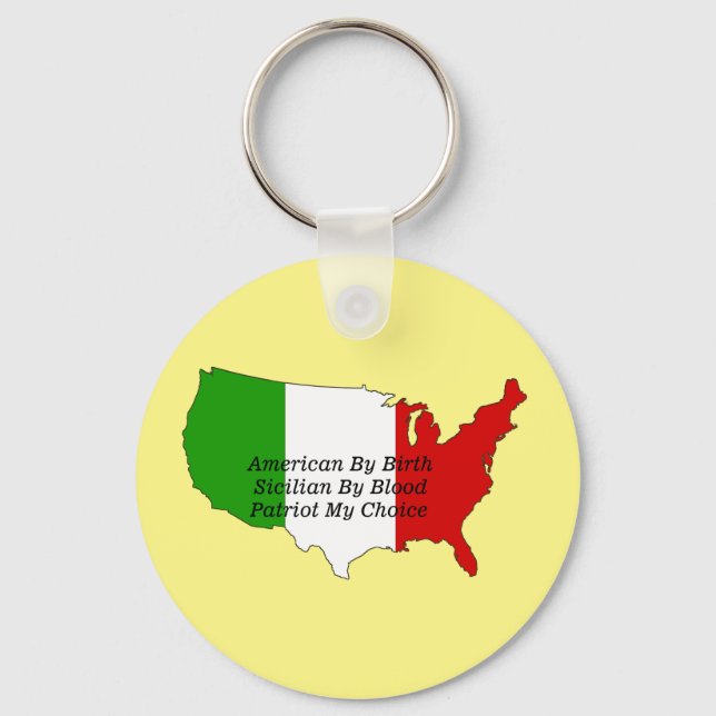 Italienska, sicilianska, patriot USA Karta Nyckelring (Framsida)