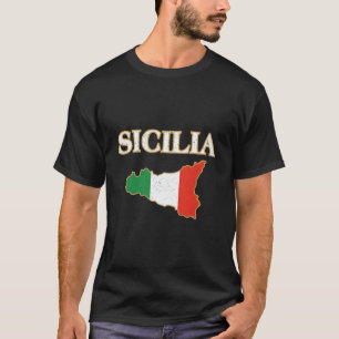 Italienska Sicilien Karta Sicilien Sicilien T Shirt