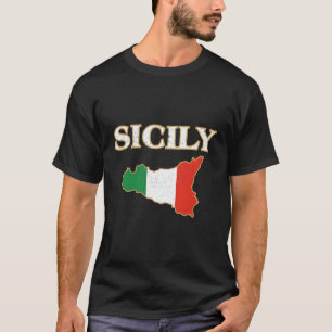Italienska Sicilien Karta Sicilien Sicilien T Shirt