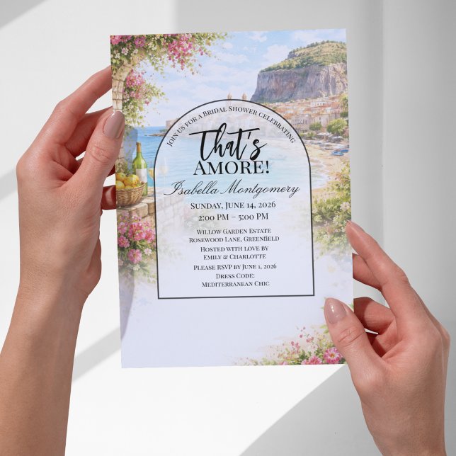 Italienska Sicilienkusten Det är kärlek Bröllopsdu Inbjudningar (Italian Sicily Coast That’s Amore Bridal Shower Invitations
)