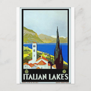 Italienska Sjöar-distriktet Vintage resor Poster Vykort