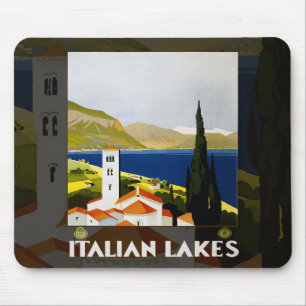 Italienska Sjöar Vintage resor Poster konst Musmatta